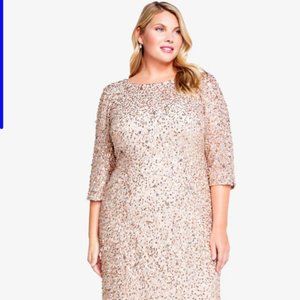 Adrianna Papell 3/4 sleeve Mermaid Gown